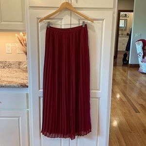 Pleated floor length skirt
